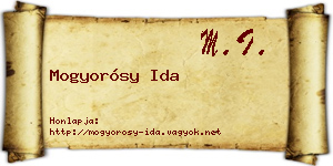 Mogyorósy Ida névjegykártya