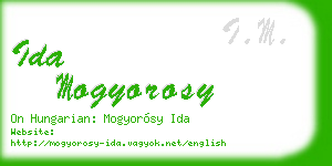 ida mogyorosy business card